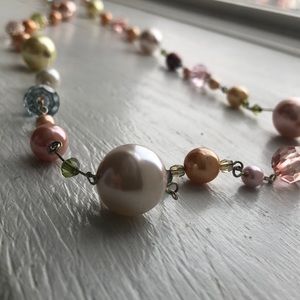 Long pearly pastel necklace, perfect for draping!